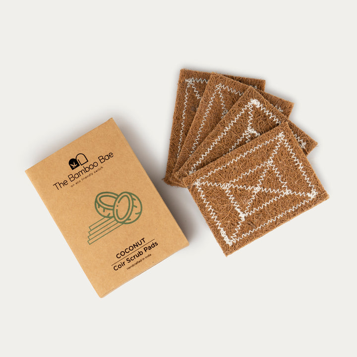 Coconut Coir Cleaning Scrub Pad | Pack of 4 & 8 | Scratch-free | Eco-Friendly | Plastic Free Scrubber