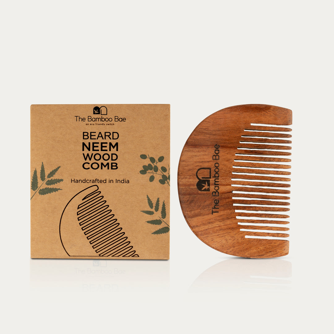 Beard Comb | Handmade Comb for Beard Styling & Growth | Neem Wood Beard Comb
