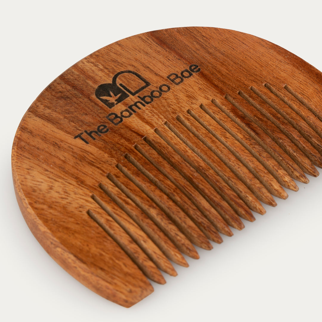 Beard Comb | Handmade Comb for Beard Styling & Growth | Neem Wood Beard Comb