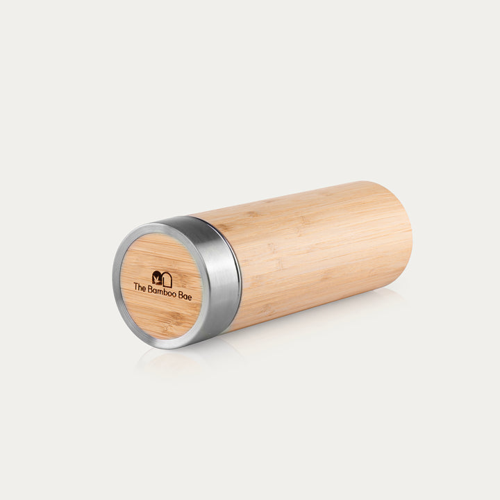 Bamboo Stainless Steel Bottle | Vaccum Insulated | Double Wall Hot &Cold | 500ml