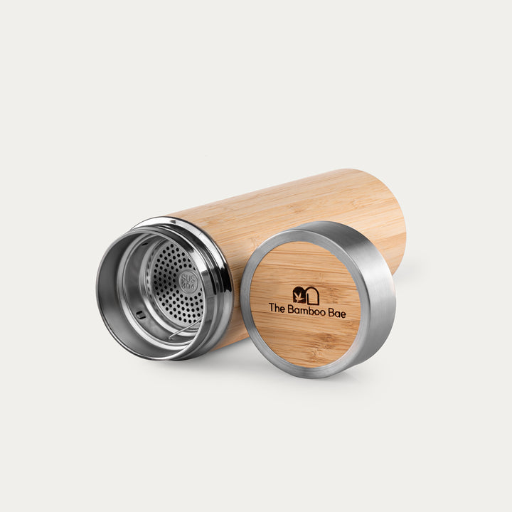 Bamboo Stainless Steel Bottle | Vaccum Insulated | Double Wall Hot &Cold | 500ml