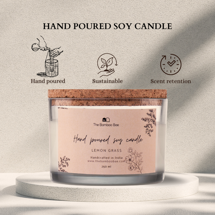 Cork lid soy candle