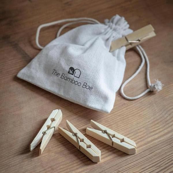 Bamboo Clothes Peg with Reusable Bag
