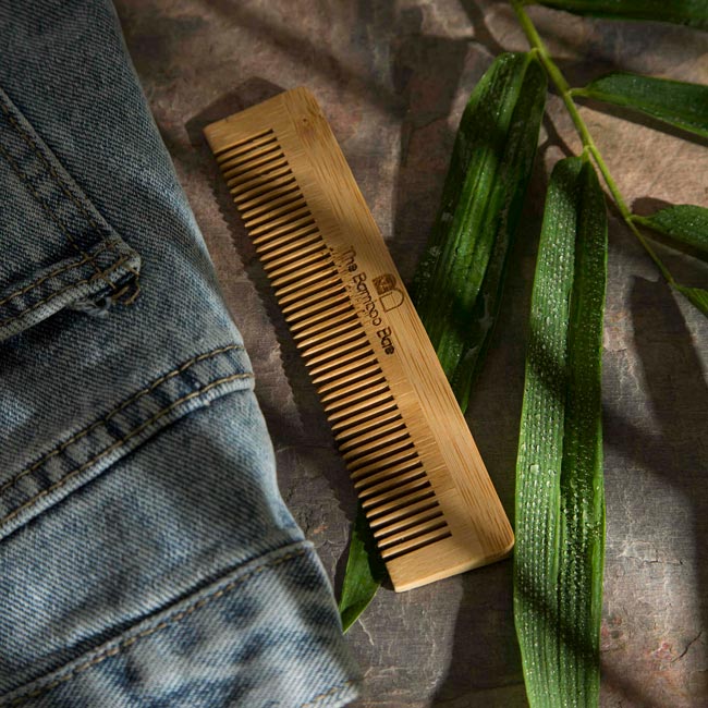 Bamboo Comb | Non Static & Sleek Travel Comb | Pocket Size & Travel Friendly Bamboo Comb